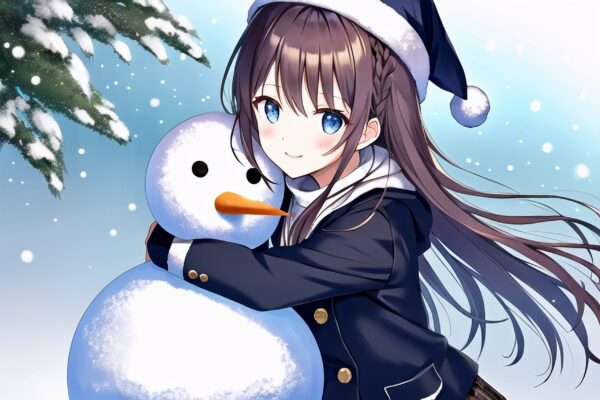 雪だるまと女の子