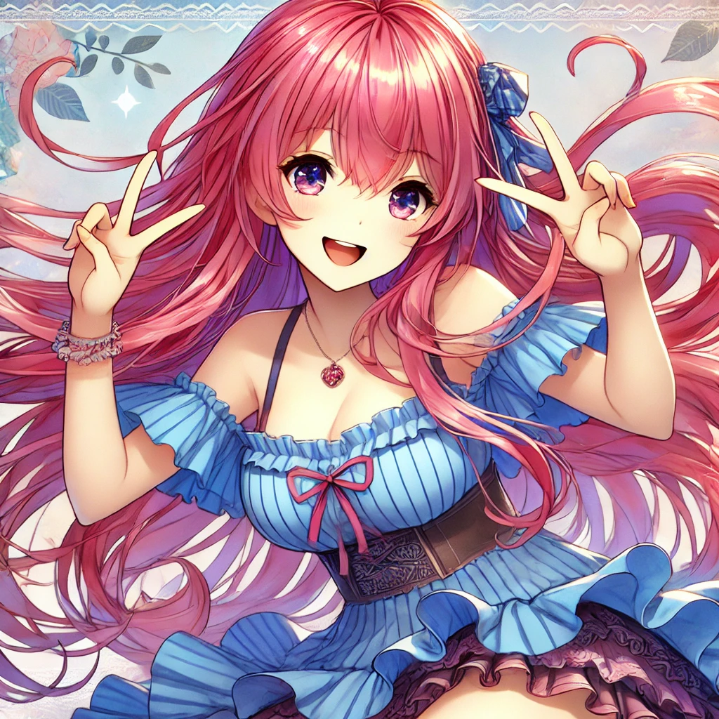 ダブルピース女の子