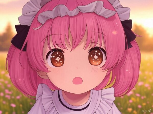 Grokピンク髪女の子