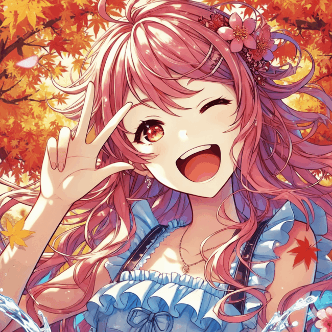 ピースサインの女の子