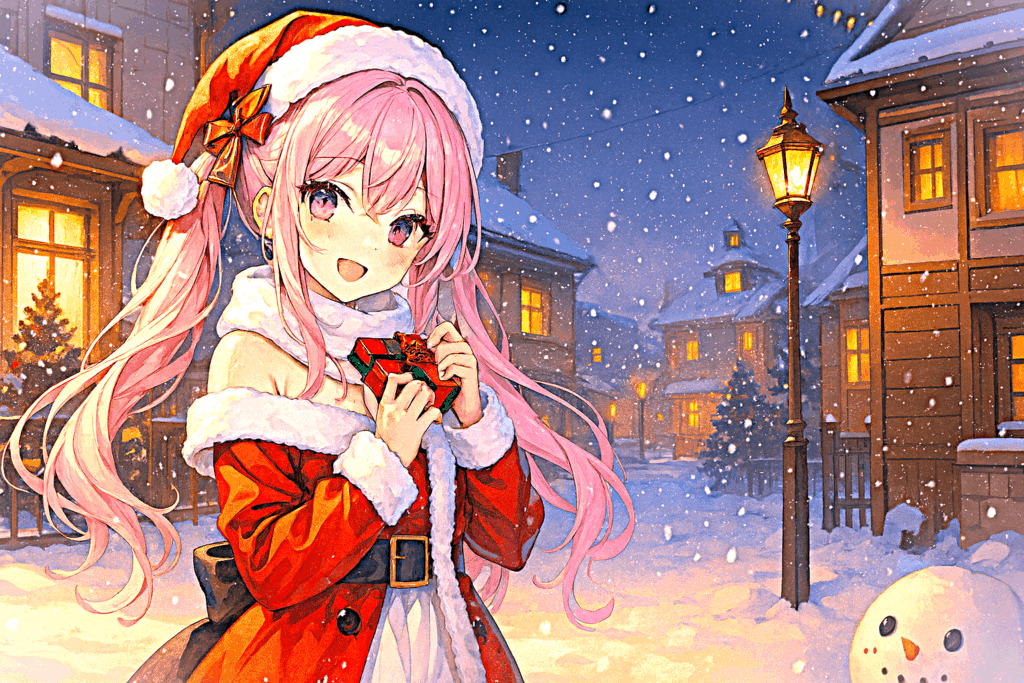 クリスマスコスチュームの女の子