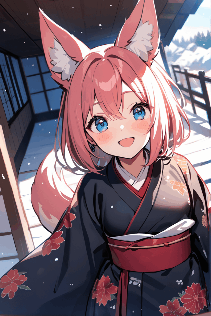 ケモ耳着物の女の子