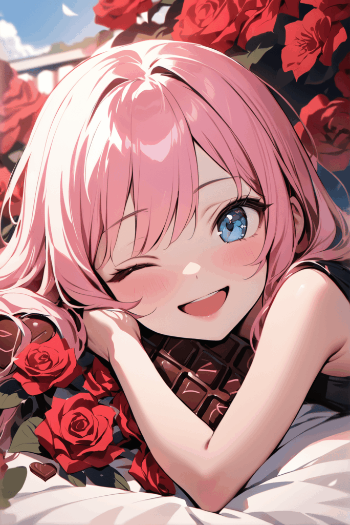 薔薇に囲まれた女の子