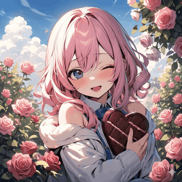 バレンタインチョコを抱える女の子