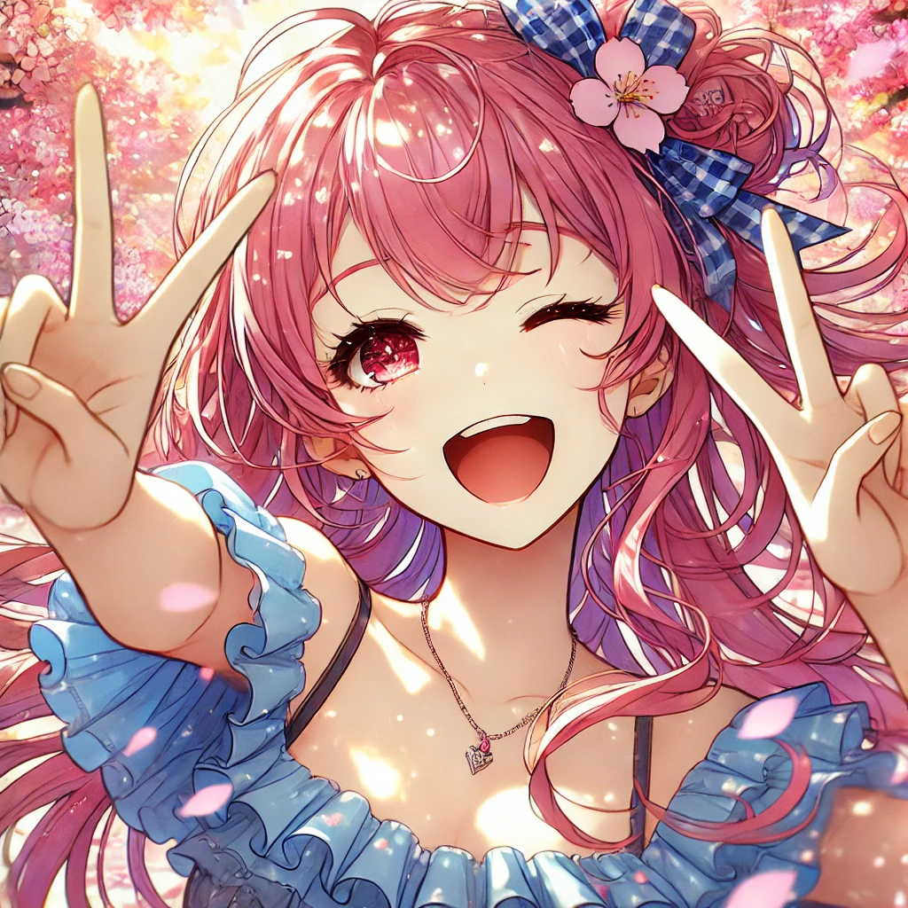 ダブルピース女の子